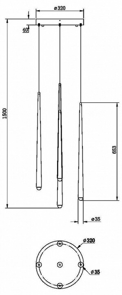 Подвесной светильник Maytoni Cascade MOD132PL-L28BK2