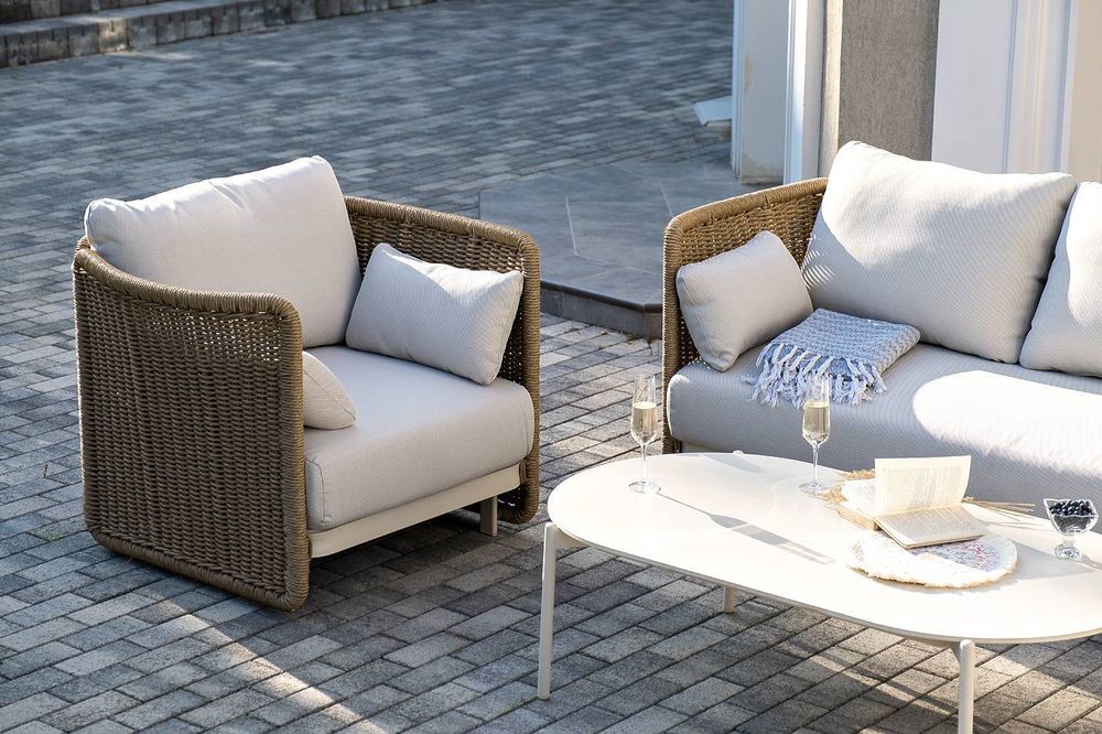 "Аликанте" лаунж-зона из искусственного ротанга, цвет соломенный