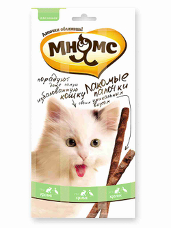 Мнямс лакомые палочки 13,5 см для кошек с уткой и кроликом 3х5 г