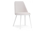 Стул на металлокаркасе Woodville Алдис катания вайт, белый матовый, ножки белые