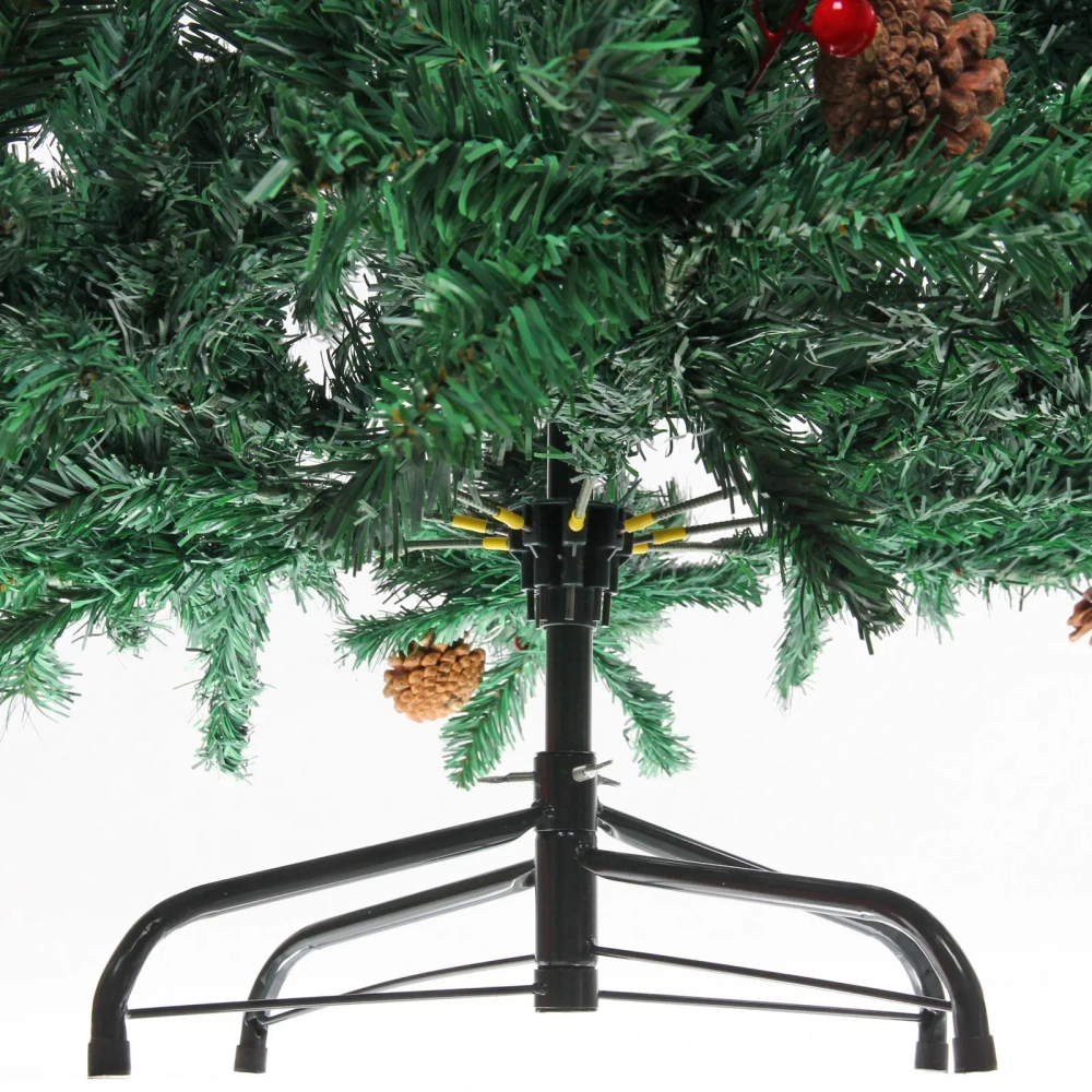 Ёлка «Финская» 240 см, ПВХ, шишки, ягоды (1883 веток)