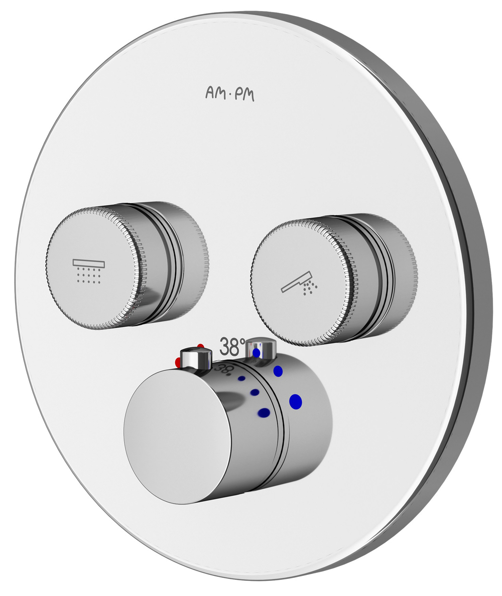 Смеситель для 2 потребителей с термостатом AM/PM F50A85700 Inspire V2.0, TouchReel,  монтируемый в стену, х