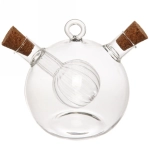 Бутылка стеклянная для специй 350мл «Хай-Тек» с пробковой крышкой, шар ребристый