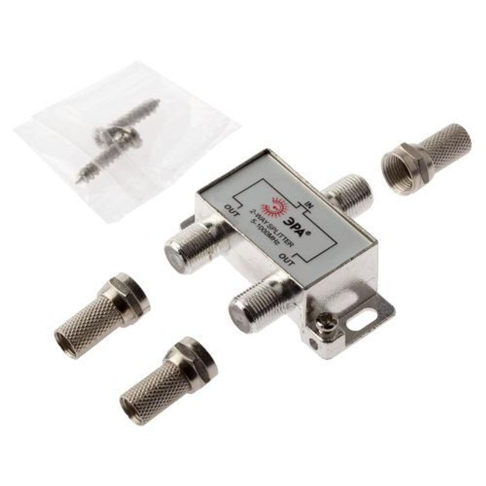 Делитель TV D-F-04 2 ответвления под F разъем в компл. 3 F разъема 5-1000МГц ЭРА Б0048323 Делитель TV D-F-04 2 ответвления под F разъем в компл. 3 F разъема 5-1000МГц ЭРА Б0048323