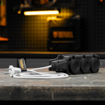 Шнур сетевой Energy Series, ПВС, 1,5 м, 2 x 1 мм, с неразборной вилкой, белый, Denzel