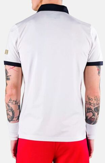 Мужское теннисное поло Hydrogen Half Zip Tech Tee - белый