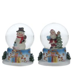 GAEM Фигурка декор в стекл шаре "Дед Мороз/Снеговик", D 4.5 см, L5,5 W5 H6 см, 2в.