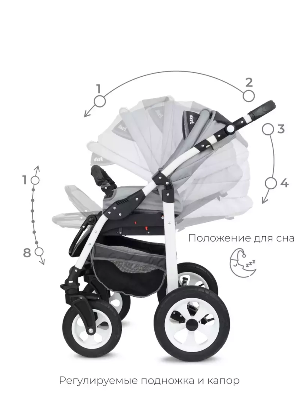 Коляска BARI  (BartPlast) 06 графит-серый