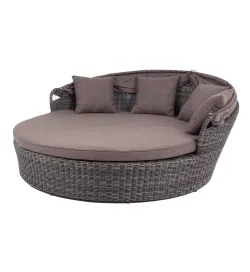 "Стильяно" плетеная кровать круглая, цвет графит