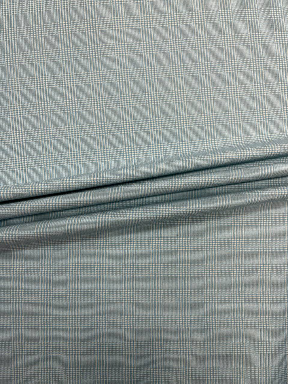 Хлопок фланель Canclini в бело-голубую клетку