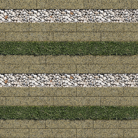 Тротуарная плитка ГАЗОННАЯ РЕШЕТКА - Гранит+ Желтый с черным