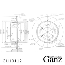 Диск тормозной задний с покрытием KIA Sorento II /Vent D=315mm GANZ GIJ10112