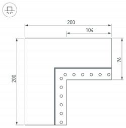 Соединитель угловой L-образный накладной Arlight S-LUX 030136