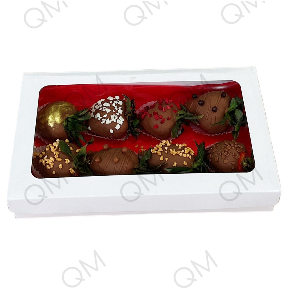 Коробка для клубники в шоколаде 250*150*40 мм (белая), 10шт