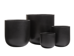 Кашпо TREEZ ERGO - Hard Rock - Цилиндрическая Чаша - Антрацит
