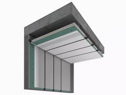 Потолочный теневой карниз Gips черный матовый, 3000x43,8x44,1 мм