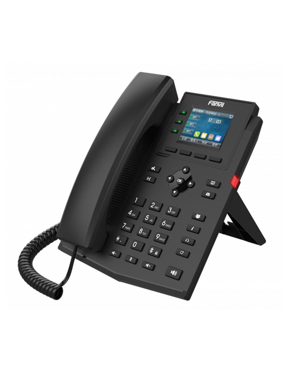 Телефон Fanvil X303G 2xEthernet 10/100/1000, LCD 320x240, цветной дисплей 2,4, 6 Parties conference, 3 Line Key, HD voice, 4 SIP Line, Opus+IPV6, PSU, POE & Gigabit