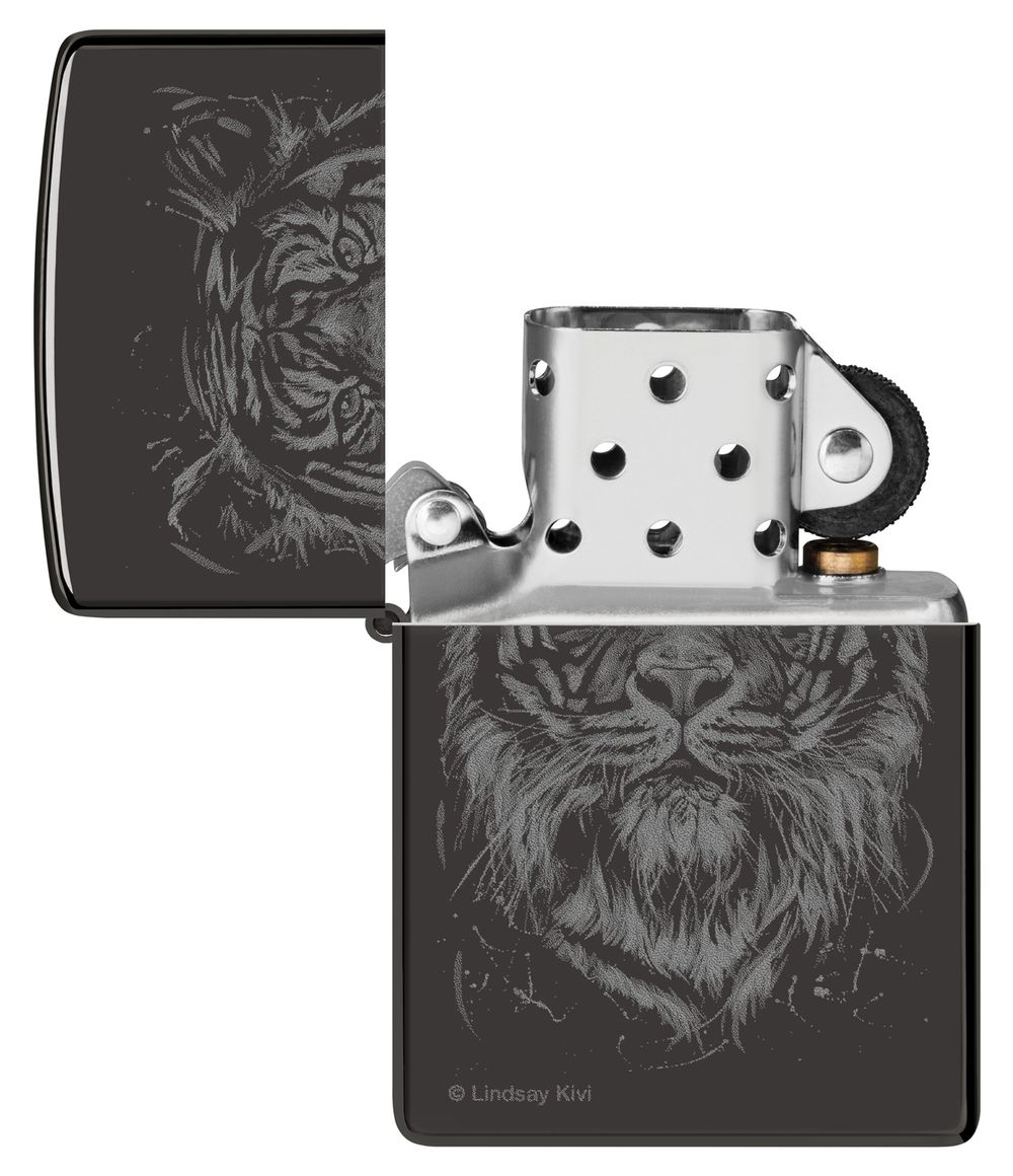 Зажигалка Zippo Big Cat с покрытием High Polish Black (48935) 4