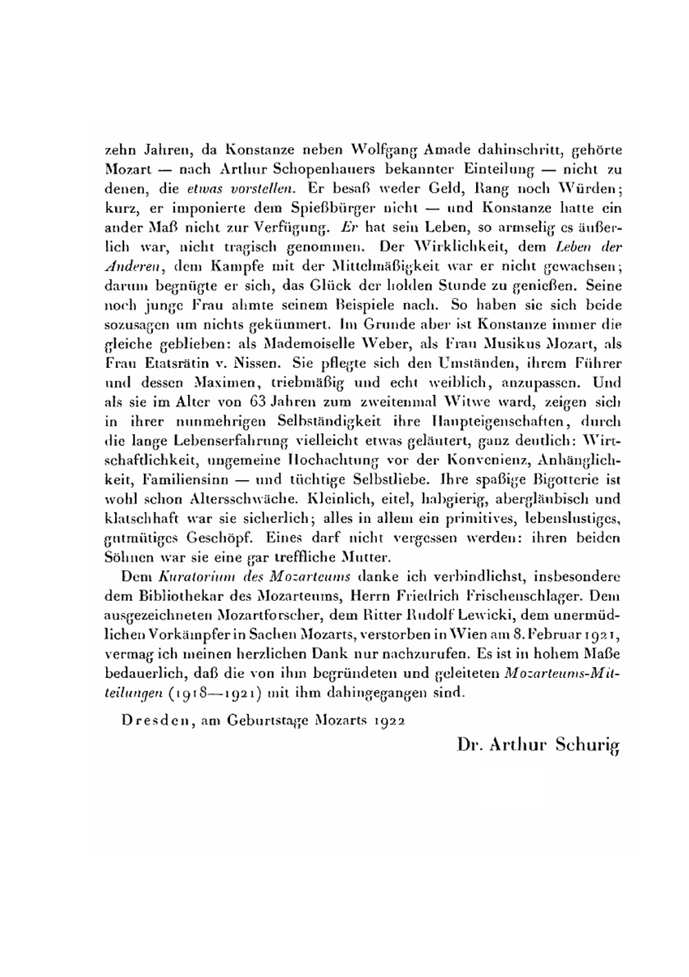 Briefe / Aufzeichnungen Dokumente. 1782-1842. Im Auftrage des Mozarteums zu Salzburg, mit einem biographischen Essay | C. Mozart; A. Schurig