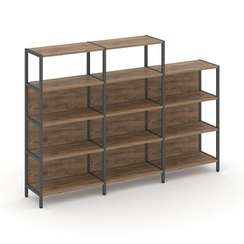 Shelf System Трехсекционный стеллаж четырех/трехярусный SN.STM-432 Дуб Табак/Металл Антрацит 2370*40