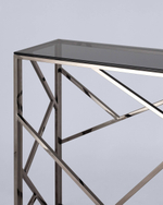 Консоль АРТ ДЕКО 115*30 стекло smoke сталь тёмный хром