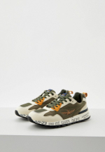 Кроссовки муж. AERONAUTICA 276 хаки с молочным подошва надписи