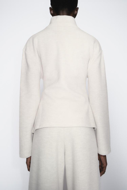 ZARA МЯГКИЙ ТОП СО СКЛАДКАМИ, БЕЖЕВЫЙ