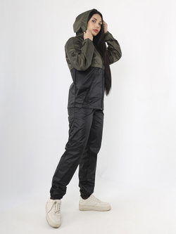 Спортивный костюм Prival Ветровлагозащитный женский, чёрный+хаки