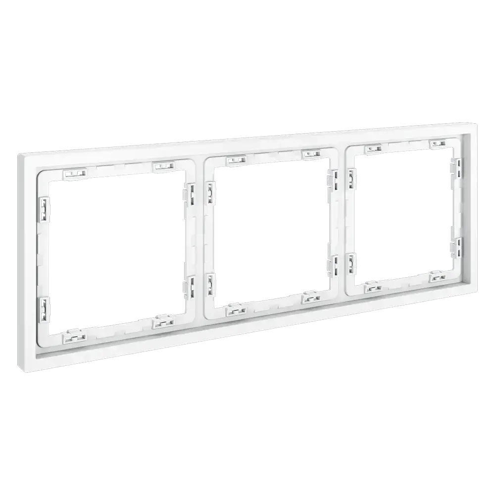 Рамка пластиковая VOLTUM S70 на 3 поста, (белый матовый)