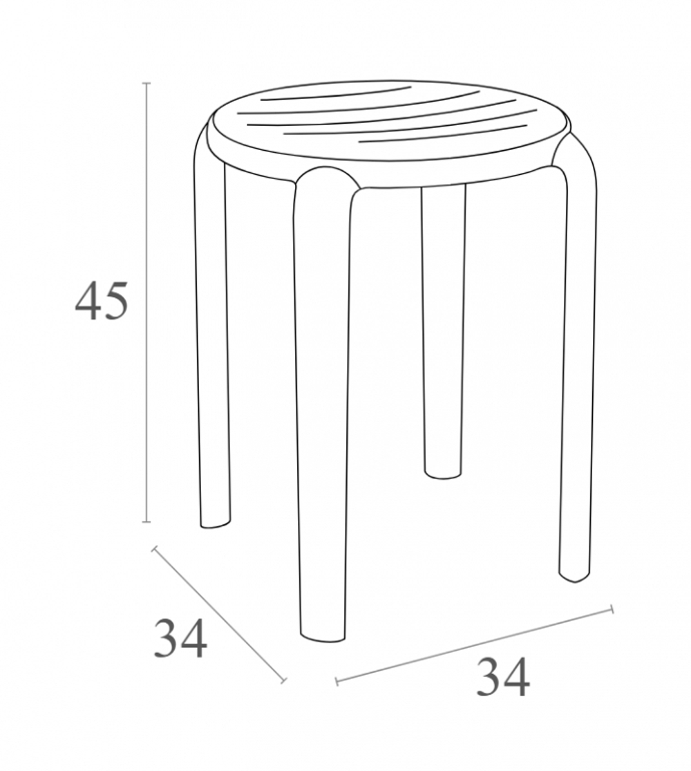 Табурет пластиковый Siesta Contract Tom 45, бежевый