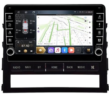 Магнитола для Toyota Land Cruiser 200 2015-2021 (без JBL) - Carmedia HP-9618 (рамка с кнопками, магнитола с кнопки и крутилки), Android 12, TS10, CarPlay, 4G SIM-слот