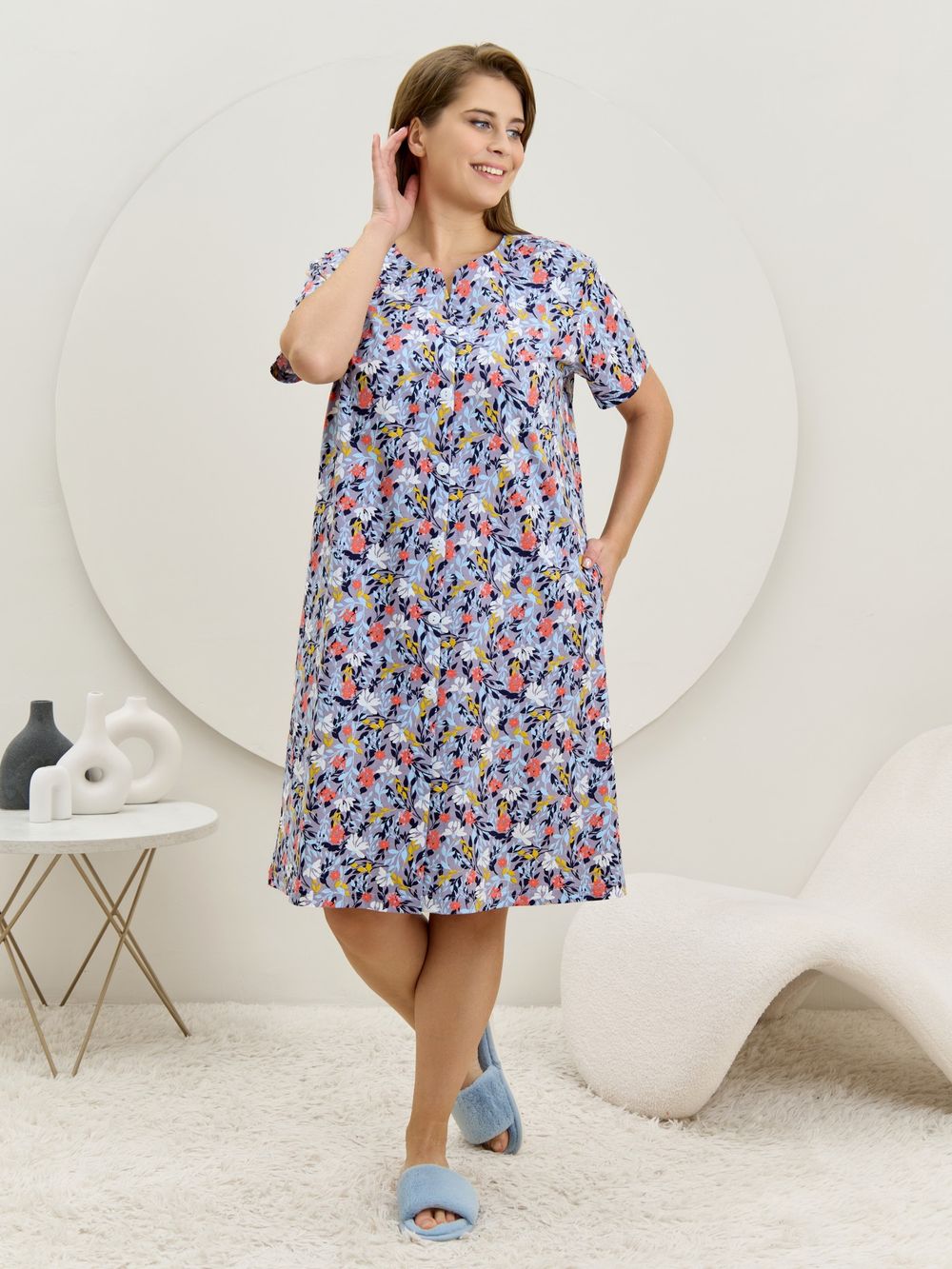 Халат Рейна Виотекс СЕРО-ГОЛУБОЙ