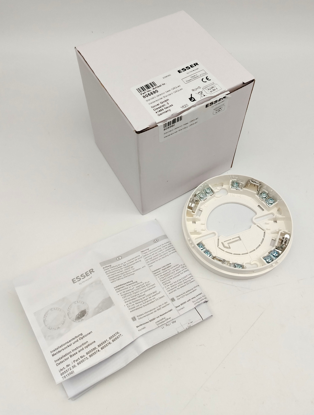 База извещателя накладного монтажа для дымового извещателя IQ8Quad белая Honeywell Esser 805590