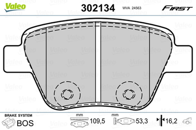 VALEO - 302134-VAL - Brake Pad Set, disc brake