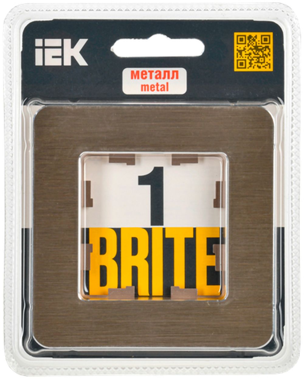 BRITE Рамка 1-местная РУ-1-1-Бр металл шампань RE AL IEK