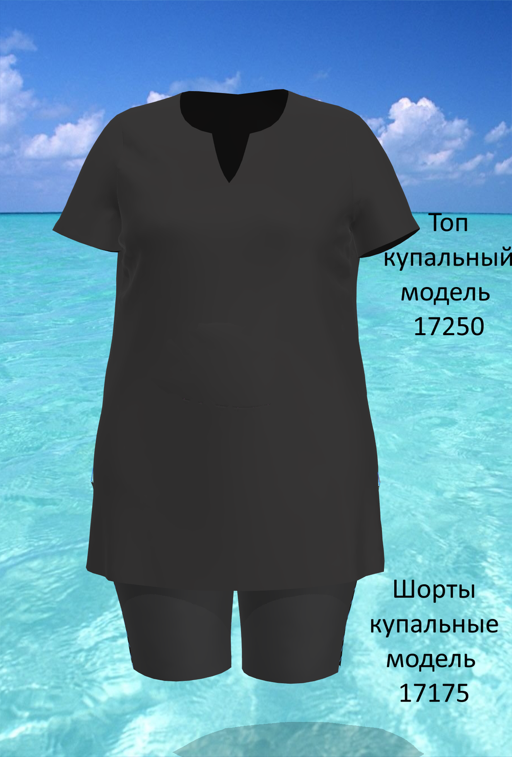 Купальный топ 17250 черный