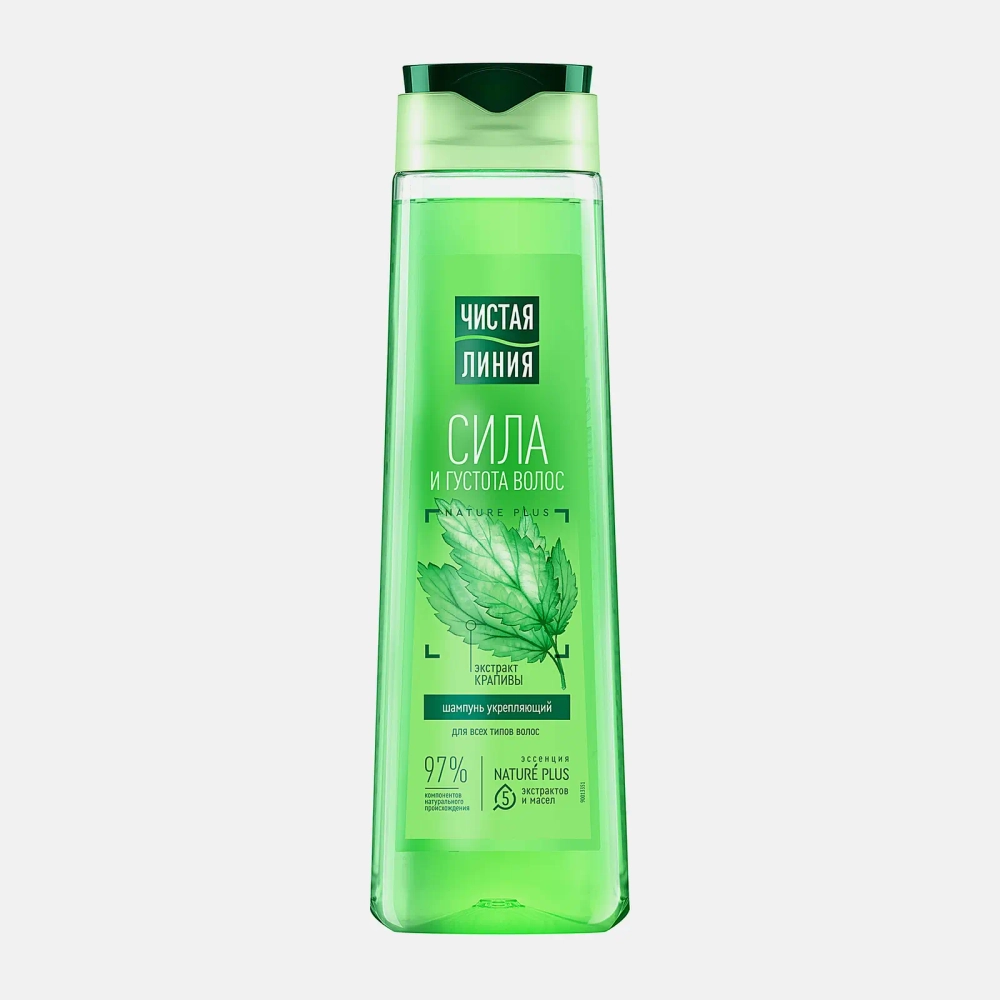 Укрепляющий шампунь для всех типов волос Сила и густота Чистая линия 400мл