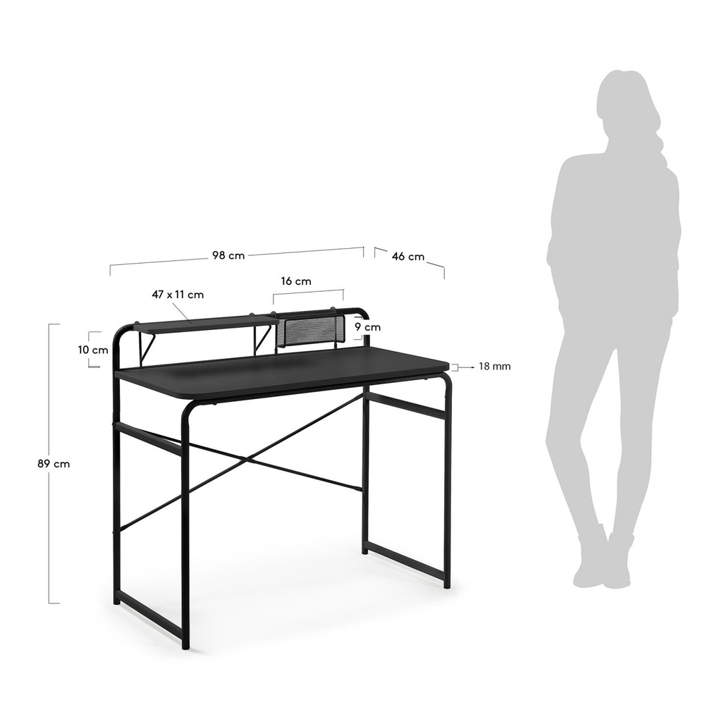 Письменный стол La Forma (ex Julia Grup) Foreman 98 x 48 черный