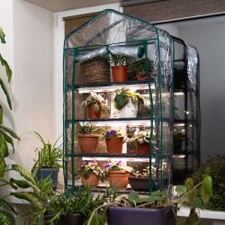 Теплица GREEN APPLE GA-House-4 со светильниками в комплекте 4 яруса 1250х690х300 мм | Теплица