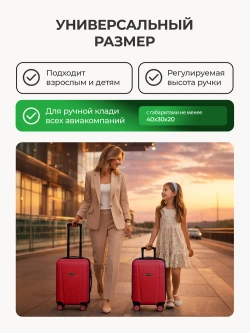 Чемодан Bonle размер XS Красный