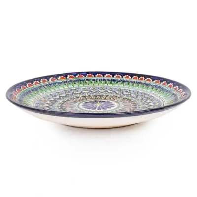 Ляган Риштанская Керамика 34 см. глубокий, цвет синий