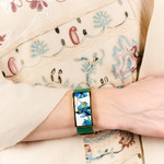 Браслет Fiore Luna на зеленом кожаном ремешке CB13599-3