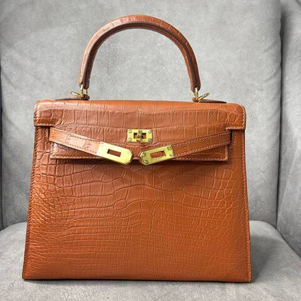 Сумка Hermes из кожи крокодила 25 см
