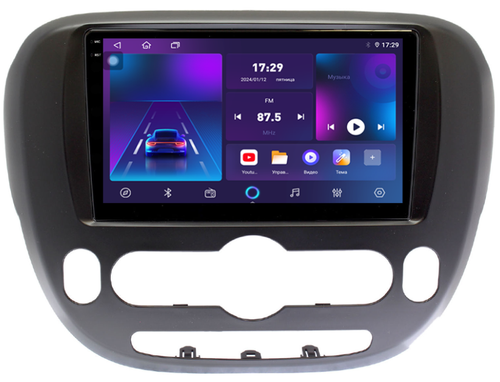 Магнитола для KIA Soul 2 2014-2019 (климат, рамка матовая) - Parafar PF526T2RN2K на Android 13, Быстрая, QLED+2K, CarPlay, 4G SIM-слот