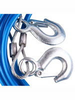 Стальной трос в оплетке буксировочный ,2 тонны, 6 мм, 2 крюка, 4 метра