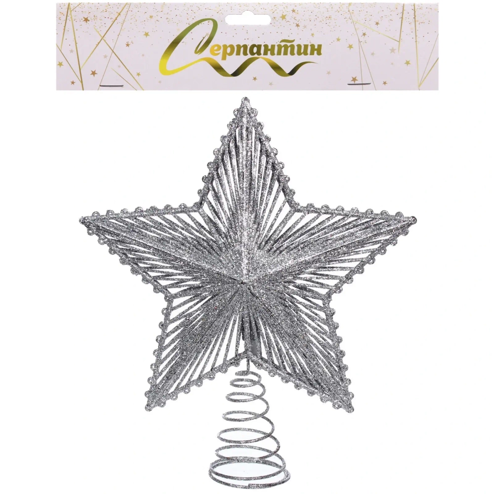 Звезда на ёлку 20*23 см «Волшебница», Серебро