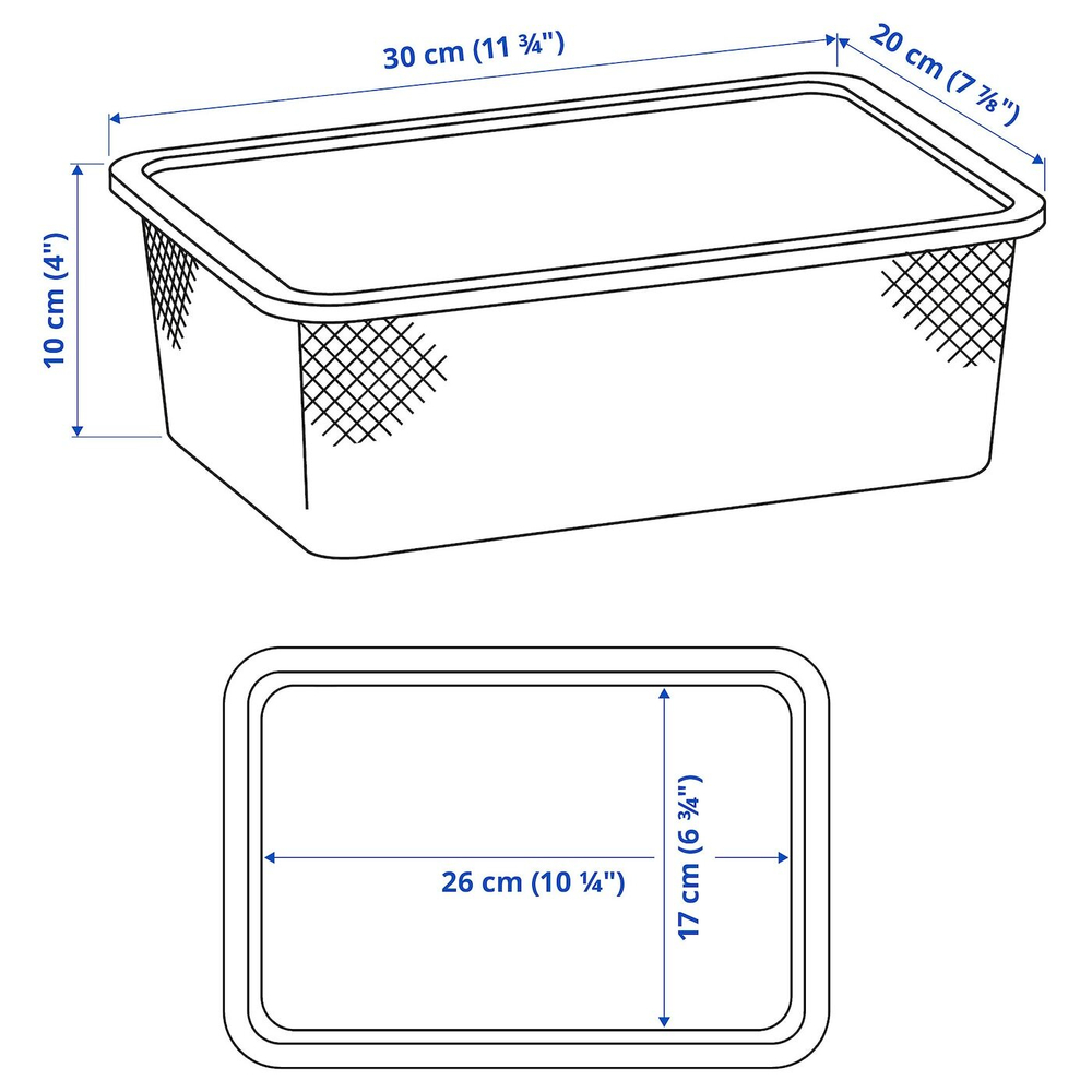 IKEA TROFAST  (ИКЕА ТРОФАСТ)  -  Контейнер из проволоки, темно-серый, 20x30x10 см