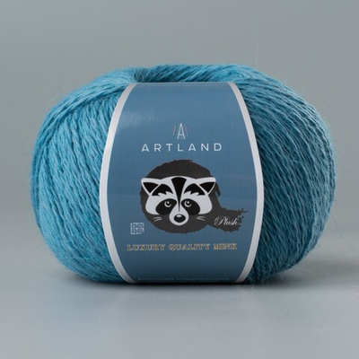Пряжа "Норка" длинноворсовая Luxury, пух норки-70 % нейлон-30 %, т.бирюзовый