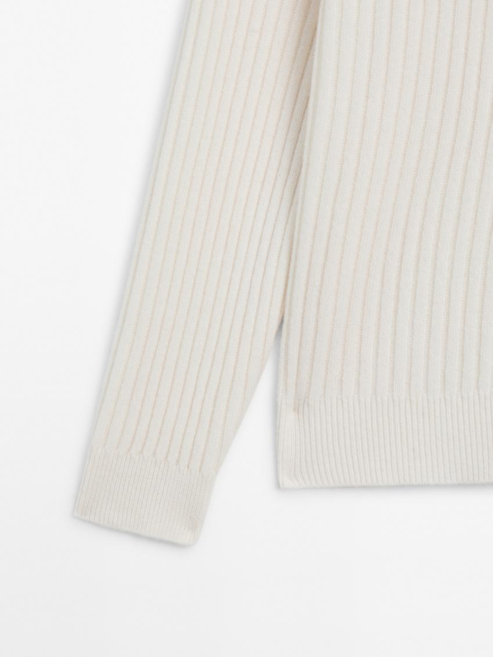 Massimo Dutti Свитер из смесовой шести, экрю