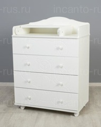 Пеленальный комод Hugge Incanto 800/4, цвет белый